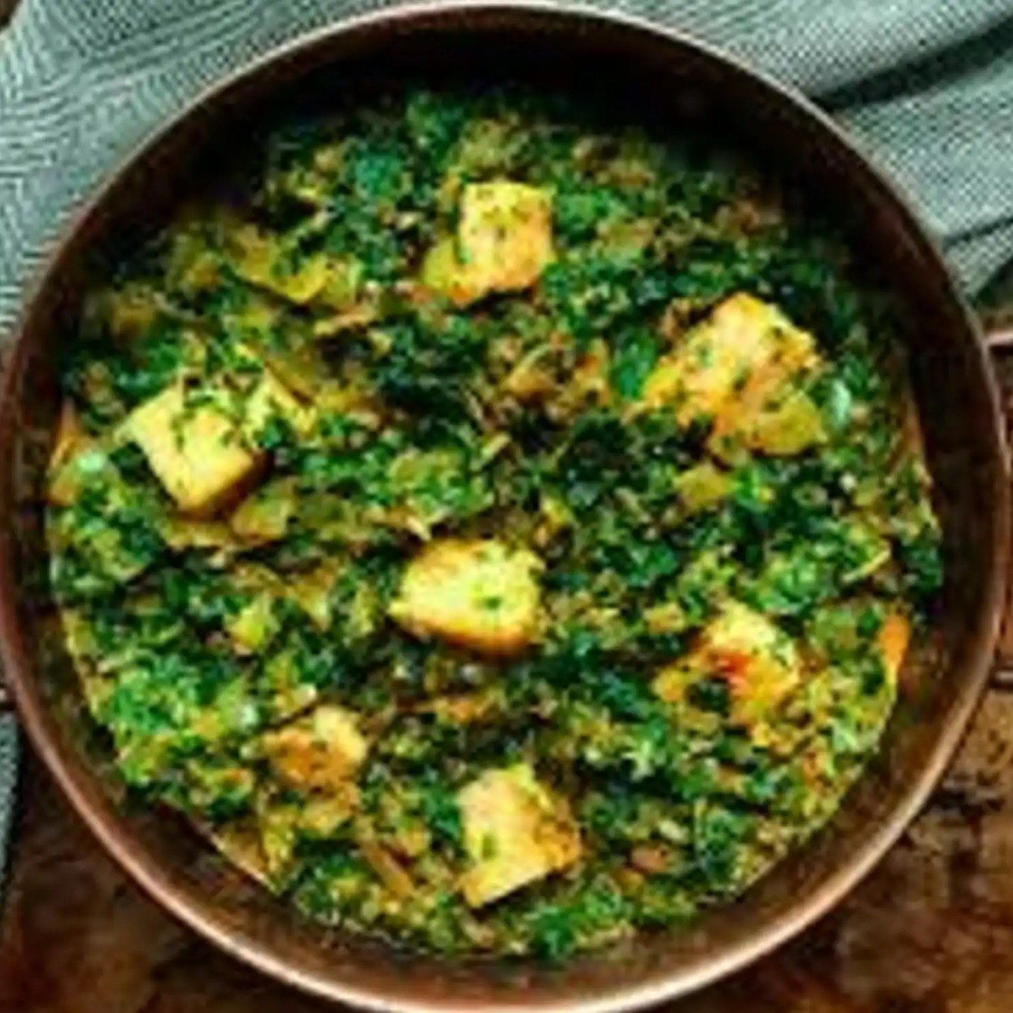 Palak (Spinach) Paneer (Serve with Rice).