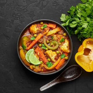 Vegetable Curry (Serve with Rice & Naan)